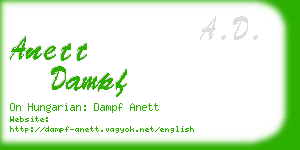 anett dampf business card